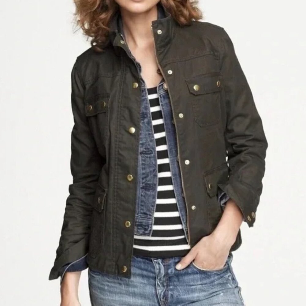J Crew Waxed Field Military Jacket